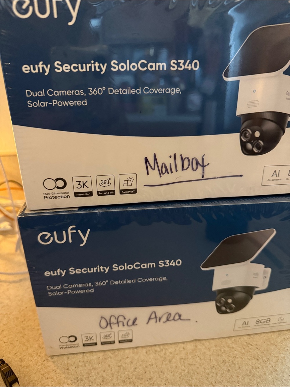 eufy SoloCam S340 Solar-Powered Outdoor Camera — White